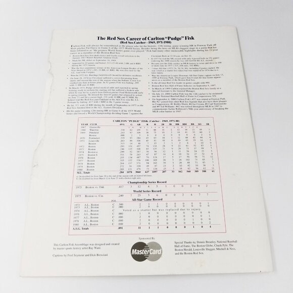 Vintage Lot Red Sox Carlton Fisk 27 Folder WEEI Go Pudge Sign Steiner Print - Picture 6 of 8